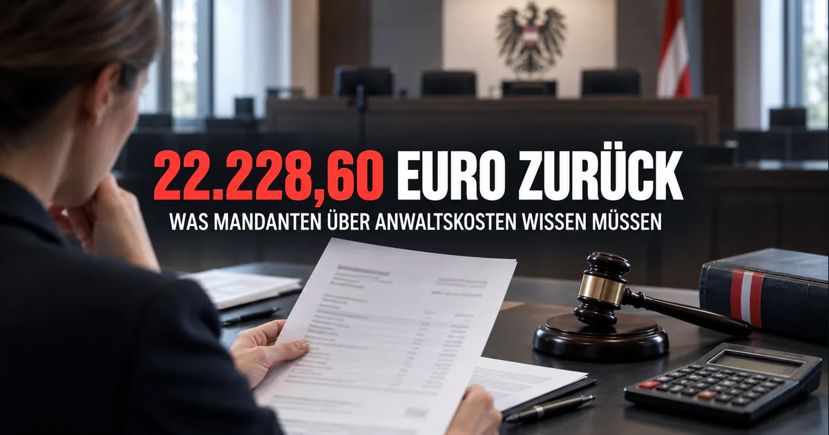 22.228,60 Euro zurück: Was Kostentransparenz beim Anwaltsmandat bedeutet